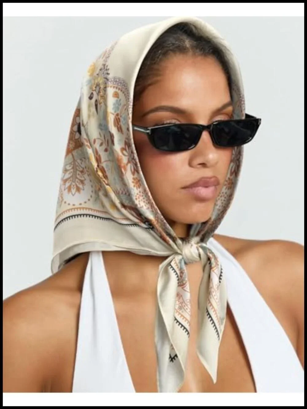 Chiffon Head Scarf Women Silk Feel Bandana 27.5